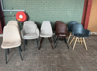 Ca. 11x Mixpartij eetkamerstoelen, Dutchbone, Zuiver En Byfonq, Bruin